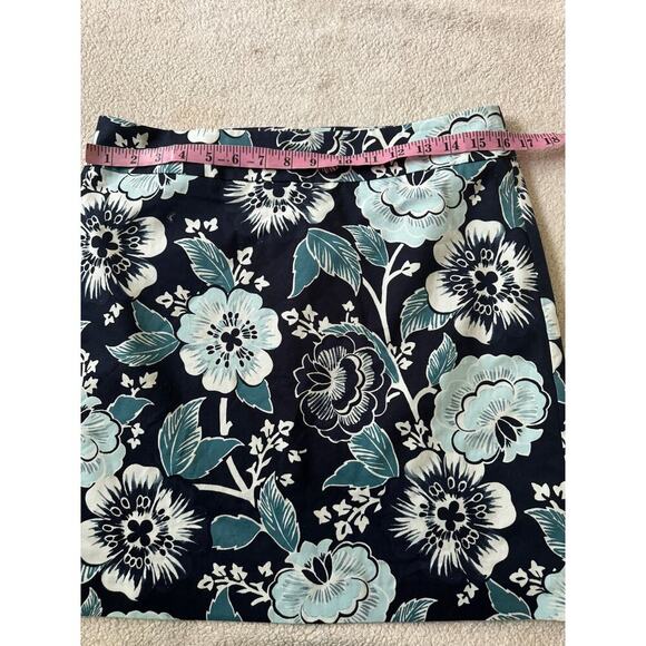 LOFT 6 NWT Blue floral print A-Line skirt. - Picture 6 of 9